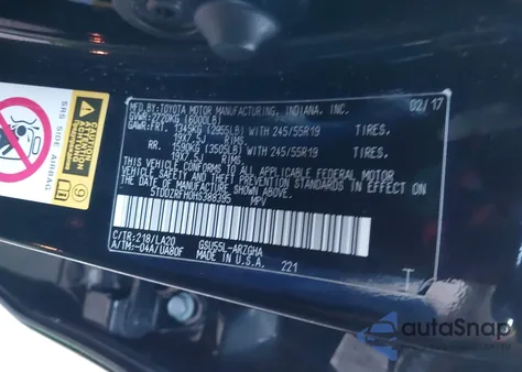 2017 Toyota Highlander Limited Platinum z USA, uszkodzony, nr VIN 5TDDZRFH0HS388395